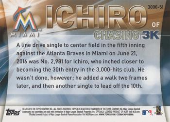 2016 Topps Update - Chasing 3K #3000-51 Ichiro Back