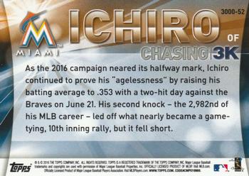 2016 Topps Update - Chasing 3K #3000-52 Ichiro Back