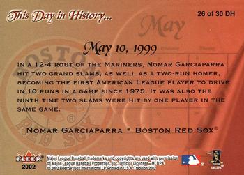 2002 Fleer Tradition - This Day in History #26 DH Nomar Garciaparra  Back