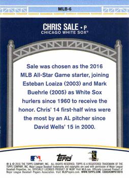 2016 Topps Update - MLB All-Star Game Access #MLB-6 Chris Sale Back