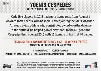 2016 Topps Update - Team Franklin #TF-10 Yoenis Cespedes Back
