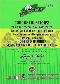 2002 Fleer Tradition Update - Grass Patch #NNO Roberto Alomar  Back
