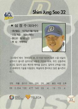 1999 Teleca #23 Jung-Soo Shim Back