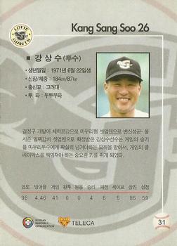 1999 Teleca #31 Sang-Soo Kang Back
