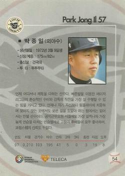 1999 Teleca #54 Jong-Il Park Back