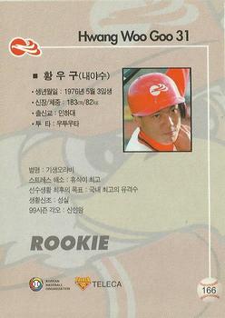 1999 Teleca #166 Woo-Goo Hwang Back