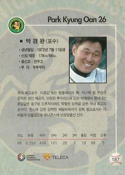 1999 Teleca #187 Kyung-Oan Park Back
