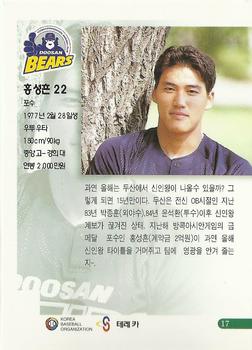 1999 Teleca Premium #17 Sung-Heun Hong Back