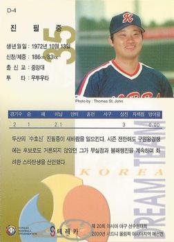 1999 Teleca Premium - Korea Dream Team #D04 Pil-Jung Jin Back