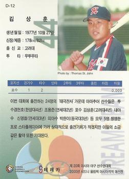 1999 Teleca Premium - Korea Dream Team #D12 Sang-Hoon Kim Back