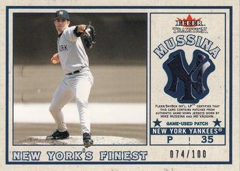 2002 Fleer Tradition Update - New York's Finest Dual Swatch #NNO Mike Mussina / Mo Vaughn  Front