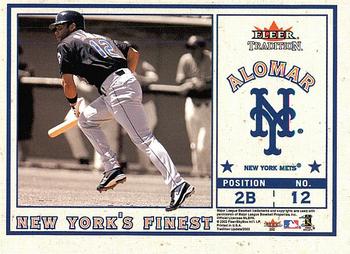 2002 Fleer Tradition Update - New York's Finest Single Swatch #NNO Alfonso Soriano / Roberto Alomar Back
