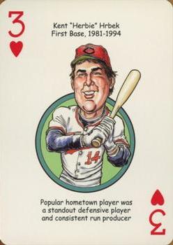 2007 Hero Decks Minnesota Twins Baseball Heroes Playing Cards #3♥ Kent Hrbek Front
