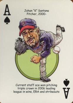 2007 Hero Decks Minnesota Twins Baseball Heroes Playing Cards #A♠ Johan Santana Front