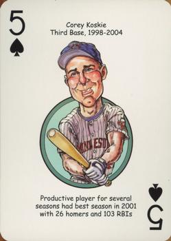 2007 Hero Decks Minnesota Twins Baseball Heroes Playing Cards #5♠ Corey Koskie Front