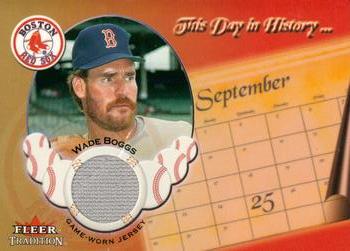 2002 Fleer Tradition Update - This Day In History Game Used #NNO Wade Boggs Front