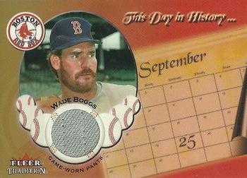 2002 Fleer Tradition Update - This Day In History Game Used #NNO Wade Boggs Front