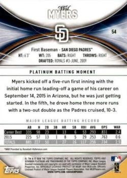 2016 Bowman Platinum - Ice #54 Wil Myers Back