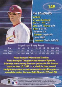 2000 Finest #149 Jim Edmonds Back