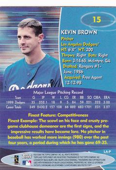2000 Finest #15 Kevin Brown Back