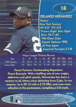 2000 Finest #18 Orlando Hernandez Back