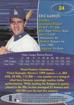 2000 Finest #24 Eric Karros Back