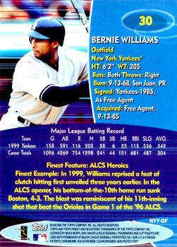 2000 Finest #30 Bernie Williams Back