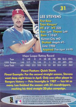 2000 Finest #31 Lee Stevens Back