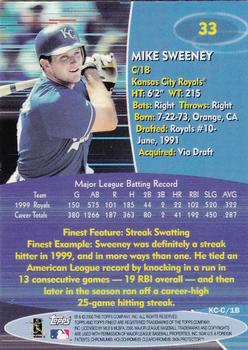 2000 Finest #33 Mike Sweeney Back