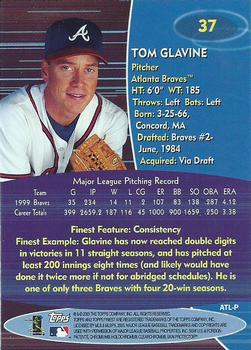 2000 Finest #37 Tom Glavine Back