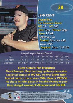 2000 Finest #38 Jeff Kent Back
