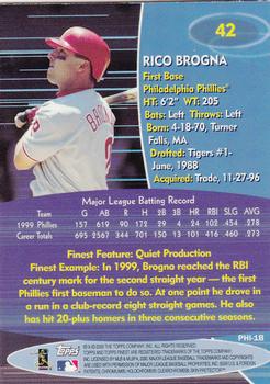 2000 Finest #42 Rico Brogna Back