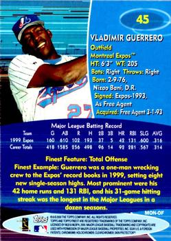 2000 Finest #45 Vladimir Guerrero Back