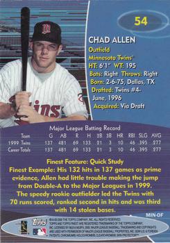 2000 Finest #54 Chad Allen Back
