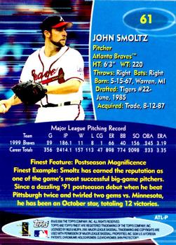 2000 Finest #61 John Smoltz Back