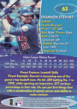 2000 Finest #63 Shannon Stewart Back