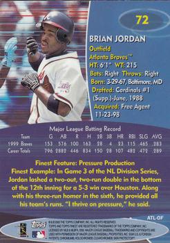 2000 Finest #72 Brian Jordan Back