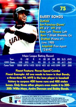 2000 Finest #75 Barry Bonds Back