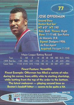 2000 Finest #77 Jose Offerman Back