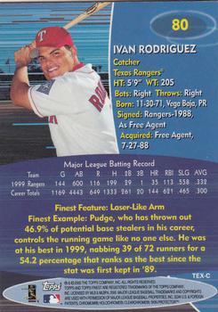 2000 Finest #80 Ivan Rodriguez Back