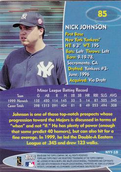 2000 Finest #85 Nick Johnson Back