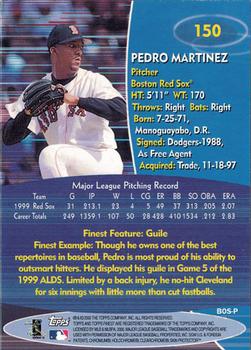 2000 Finest #150 Pedro Martinez Back