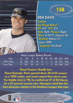 2000 Finest #158 Ben Davis Back