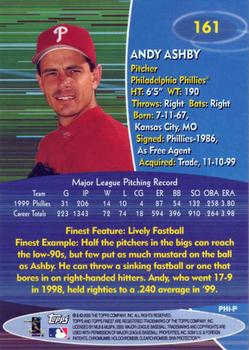 2000 Finest #161 Andy Ashby Back