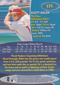 2000 Finest #171 Scott Rolen Back
