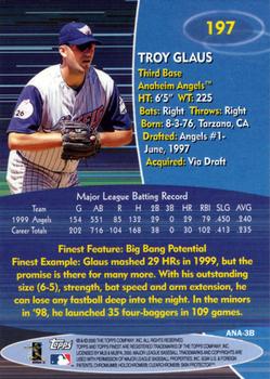 2000 Finest #197 Troy Glaus Back
