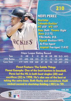 2000 Finest #210 Neifi Perez Back