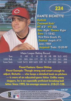 2000 Finest #224 Dante Bichette Back