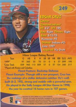 2000 Finest #249 Edgar Cruz Back