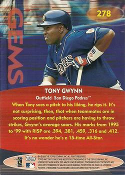2000 Finest #278 Tony Gwynn Back